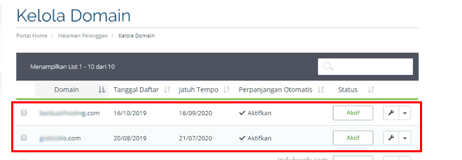 Bagaimana Cara Mengelola Domain yang Saya Beli dari IndukWeb? 2 Mengelola Domain