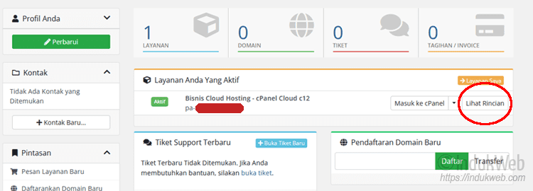 Cara Merubah Kata Sandi cPanel dari Portal Pelanggan 1 Ganti Password cPanel