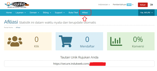 Cara Daftar Program Afiliasi Hosting IndukWeb 1 afiliasi hosting indukweb.com